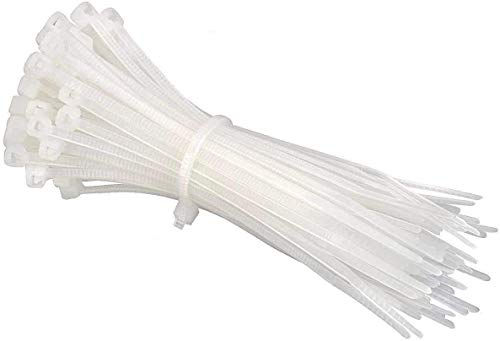 NECULAMAT 100 UNIDADES Bridas para cables,bridas de plastico Longitud: 290mm, Ancho: 4,8mm con cierre,brida ideal para sujeta cables y varios bricolaje caseros (BLANCO)
