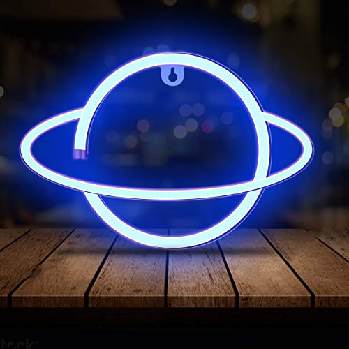 Neon Light LED Planet Neon Signs, Planet Shaped Neon Sign Wall Decor USB/Battery Night Light for Bedroom Wedding Party Bar Pub Hotel Beach Kids Girls Room Wall Decor Accessory (Blue) Neon Light LED Planet Neon Signs, Planet Shaped Neon Sign Wall Decor USB/Battery Night Light for Bedroom Wedding Party Bar Pub Hotel Beach Kids Girls Room Wall Decor Accessory (Blue)