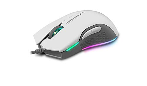 Newskill EOS Ivory Raton Gaming Profesional con Iluminación RGB, 16000 dpi y Sensor Óptico Pixart PMW 3360 - Color Blanco