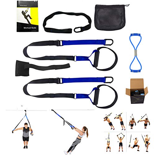 N/H Kit de Entrenador de suspensión, Correas de Entrenamiento de suspensión Alldo, Equipo de Gimnasio para Entrenamiento al Aire Libre en el hogar con Banda de Ejercicio en Forma de 8 para Mujeres