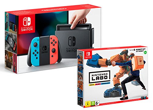 Nintendo Switch rojo/azul neón 32 GB Pack + Nintendo Labo – Kit robot