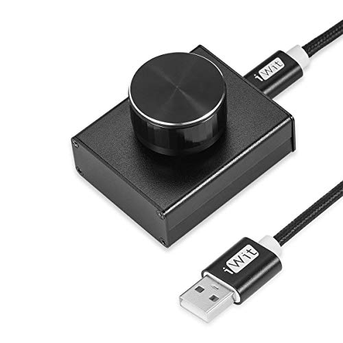 Nobsound H6 USB Volume Control Knob, controlador VOL, ajuste sin pérdidas, control remoto de audio digital, altavoz de ordenador de PC, Windows 7/8/10/XP/Vista/Mac/Android (L60 × W50 mm), color negro