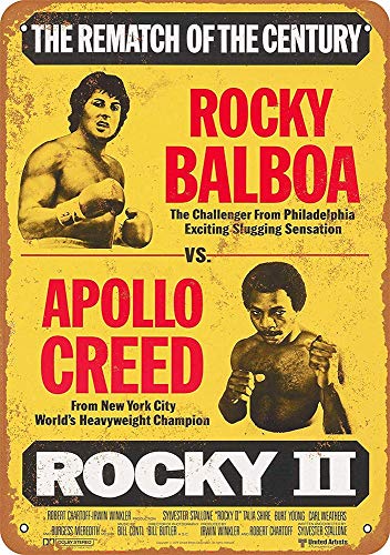 NOT Rocky Balboa vs. Apollo Creed Interesante Póster Único Pared Decoración Vendimia Estilo Metal Señales Retro Hierro Pintura por Garaje Bar Juego Habitación