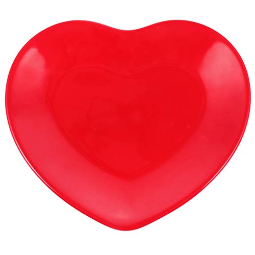 NUOBESTY Plato con forma de corazón con bandeja para servir para San Frutas, postres, decoración de fiestas, color rojo