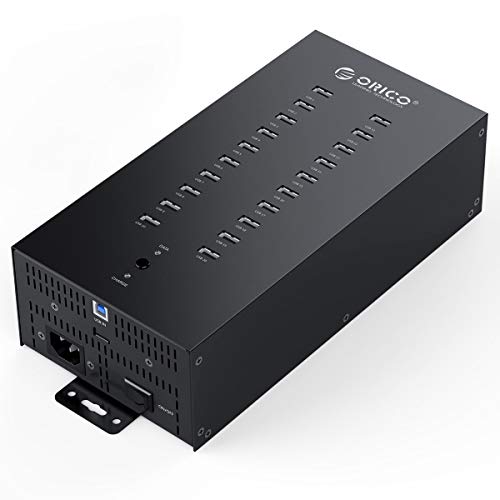 ORICO Industrial USB Hub, 20 Puertos montable 150W Powered USB 2.0 Hub Grado Industrial, la Caja Full Metal, de Alta Velocidad de Transferencia de Datos