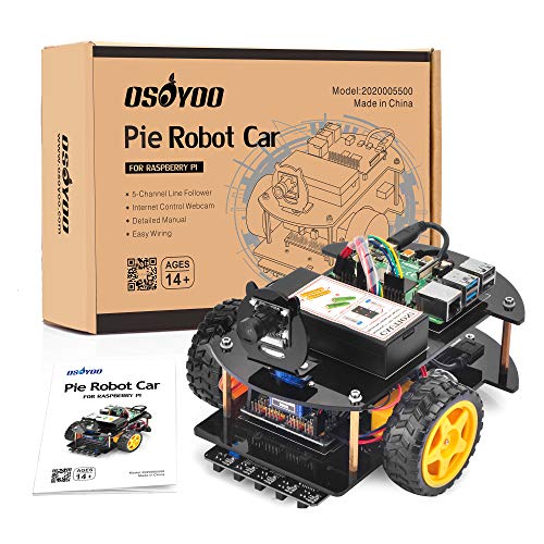 OSOYOO Robotic Car for Raspberry Pi 4 3B+ 3B | STEM Educational DIY Smart Kit for Science Fair | Teens and Adults | Ultrasonic Obstacle, WiFi IOT, Web CSI Camera (RPi Board Not Included)