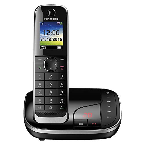 Panasonic KX-TGJ320 - Teléfono (Teléfono DECT, Altavoz, 250 entradas, Identificador de Llamadas, Servicios de Mensajes Cortos (SMS), Negro) [versión importada]