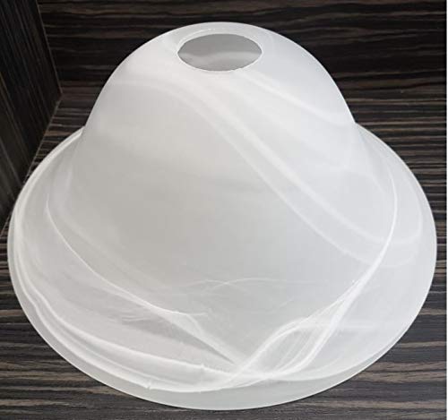 Pantalla de lámpara de cristal, diámetro de 262 mm, E27, forma de campana, color blanco