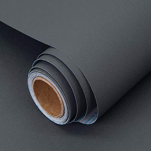 Papel Adhesivo para Mueble Gris Oscuro 40X300 cm PVC Material Adhesivo para Muebles Armario Decorativo Encimeras Mostradores de Bar Pegatinas de Renovación de Muebles