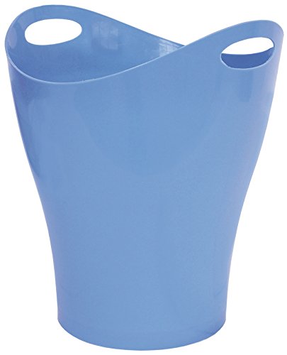 Papelera Ovalada Plastico Rigido 250 mm Diametro x 270 mm Altura Azul