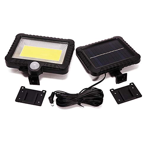 Paquete de 2 Luces Solares Al Aire Libre Lámpara Solar Impermeable ZSGG Ip65 30W 100 Led Cob Luz Solar con Energía Solar Foco de Calle Seguridad de Jardín Luz Solar Dividida en La