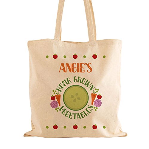 Personalised Vegetable Storage Bag, 100% Natural Cotton with Handles, Unique Gardening Gift Ideas by Personalised Gift Ideas