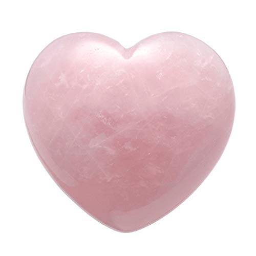 Piedra de cuarzo rosa de QGEM, con forma de corazón, curativa, de 45 mm Piedra de cuarzo rosa de QGEM, con forma de corazón, curativa, de 45 mm