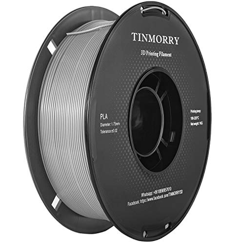 PLA Filamento 1,75 mm Gris, TINMORRY Materiales de Impresión 3D Filamento 1 kg Spool PLA Filamento 1,75 mm Gris, TINMORRY Materiales de Impresión 3D Filamento 1 kg Spool