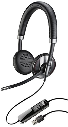 Plantronics C725-M - Auriculares de diadema abiertos (con micrófono, control remoto integrado, USB), negro