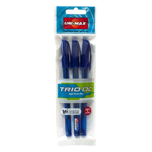 Plus Office Unimax Trio DC - Pack de 3 bolígrafos, color azul