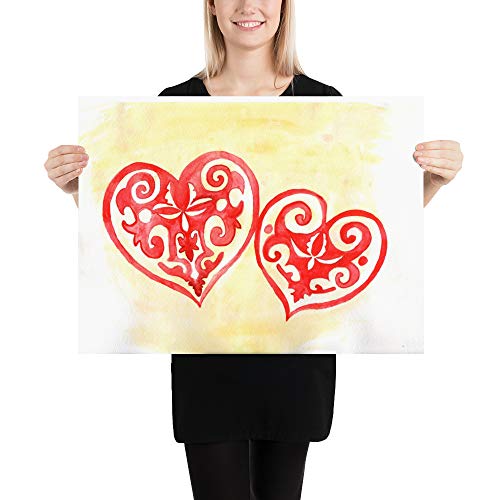 Poster - ethnic hearts - printed from original hand-made painting - exclusively in our store only