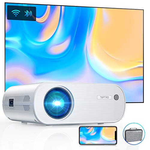 Proyector WiFi Bluetooth, TOPTRO 6000 Lúmenes Mini Proyector Portátil Soporta Full HD 1080P[Estuche de Transporte Incluido], Proyectores Cine en Casa, LED 90000H, Zoom X/Y, para TV Stick/PS5/PC/Phone