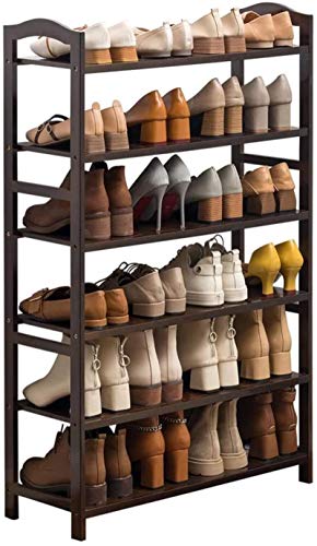 Ranura de calzado ajustable Organizador de zapatos Estante de zapatos Bambú Bambú de 6 pisos Zapato Económico Simple Economy Home Shoe Rack de zapatos 70 cm de largo × 25 cm de ancho × 108 cm de altur