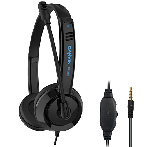 RMFC Auriculares PC 3,5 mm con Micrófono Cancelación de Ruido y Controles de Audio, Auriculares PC Micrófono para PC/Portátil/Teléfono/Skype/Oficinas/Llamadas de Conferencias RMFC Auriculares PC 3,5 mm con Micrófono Cancelación de Ruido y Controles de Audio, Auriculares PC Micrófono para PC/Portátil/Teléfono/Skype/Oficinas/Llamadas de Conferencias