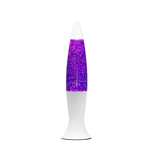 Roxy - Lámpara de lava (40 cm, incluye bombilla G9), diseño retro, color lila y blanco