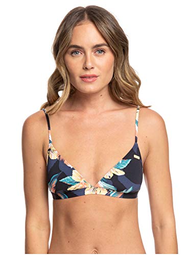 Roxy Printed Beach Classics - Top De Bikini Triangular Fijo para Mujer Conjunto De Bikini Tiki Tri, Mujer, Anthracite tropicoco s, XS Roxy Printed Beach Classics - Top De Bikini Triangular Fijo para Mujer Conjunto De Bikini Tiki Tri, Mujer, Anthracite tropicoco s, XS