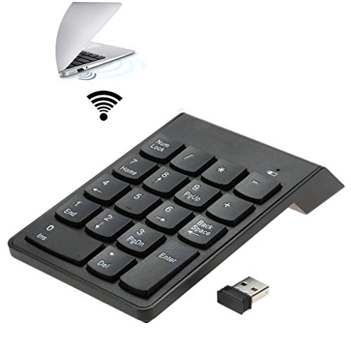 runya Teclado Numérico Inalámbrico 2.4G Mini 18 Teclas Numérico Inalámbrico Keypad con Receptor USB para PC Ordenador portátil o de Escritorio Notebook