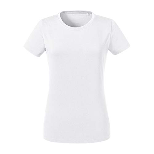 Russell - Camiseta Manga Corta para Mujer (XXL) (Blanco)