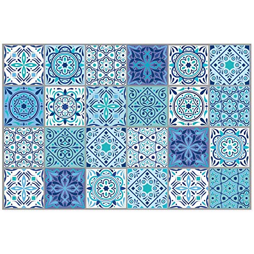 Salpicadero I Mandala decorativa de colores I 60 x 40 x 0.3 cm I siempre moderno I protección de azulejos para placas de cocción y fregaderos I dv_804