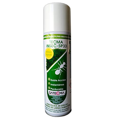 SATECMA Insecticida para Eliminar cucarachas e Insectos Rastreros con Efecto inmediato y de Larga duración TECMA INSEC SP 33. Potente Producto, Uso doméstico Apto para Uso Interior y Exterior