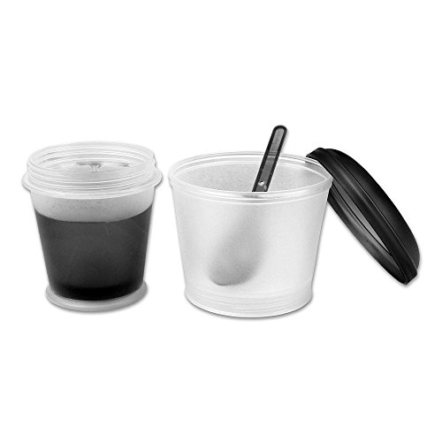 Schramm® Yoghurt Cup 7 Colours to go Muesli-to-Go Muesli Cup with Integrated Cooling Compartment and Spoon Cereal Bowl Yoghurt Cup Muesli Container Yoghurt Container for on The go, Farbe:Schwarz