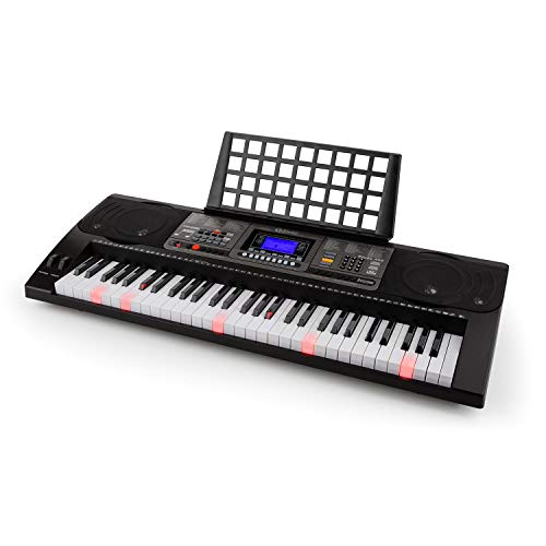 Schubert Etude 450 USB Black Edition - Teclado eléctrico, 61 Teclas, Teclas Luminosas, Puerto USB, Midi, Sensibilidad a la rapidez, Función de grabación y reproducción, 3 Modos de Aprendizaje, Negro