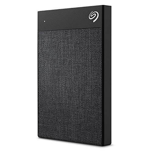 Seagate Backup Plus Ultra Touch, 2 TB, Disco duro externo, USB-C, USB 3.0, 2 meses de suscripción a Adobe CC Photography, 2 años servicios Rescue, Negro (STHH2000400)