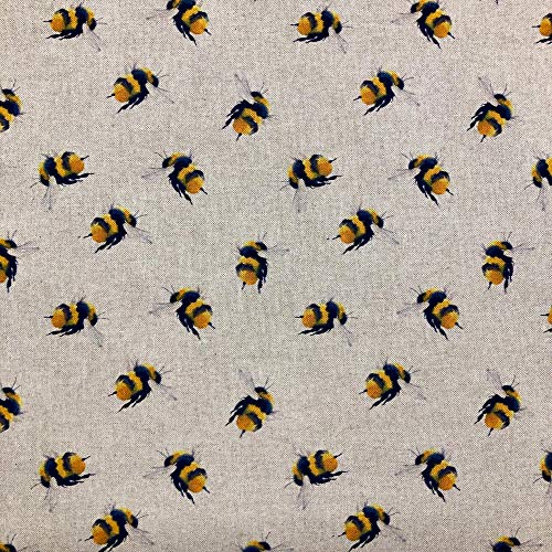 Sew Sensational Impresión digital de algodón rico aspecto de lino tela para cortinas persianas artesanía acolchado patchwork y tapicería, Abeja Bumble, 10 m Sew Sensational Impresión digital de algodón rico aspecto de lino tela para cortinas persianas artesanía acolchado patchwork y tapicería, Abeja Bumble, 10 m