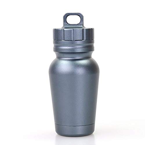 Shounadai Mini pastillero portátil - Material de aleación de aluminio 6061-T6, Botella pequeña y pequeña portátil Sellado portátil Kit de empaque de aleación de aluminio a prueba de humedad, Travelabl
