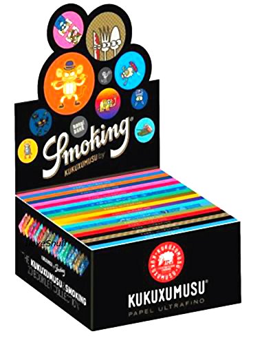 Smoking KUKUXUMUSU 1 caja de papel de tamaño King Size 50 x 33 papeles largos con 20 diseños diferentes Original®