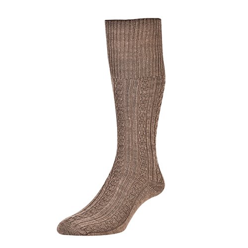 Socks Uwear HJ Hall Cable Knit hj2005 largo lana ricos calcetines/disponible en Reino Unido tamaños 6 – 11 y 11 – 13 Marrón marrón Large