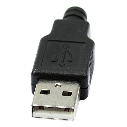 SODIAL(R) Nuevo 10pzs tipo A macho USB 4 Pines Clavija Enchufe Conector con cubierta de plastico negro
