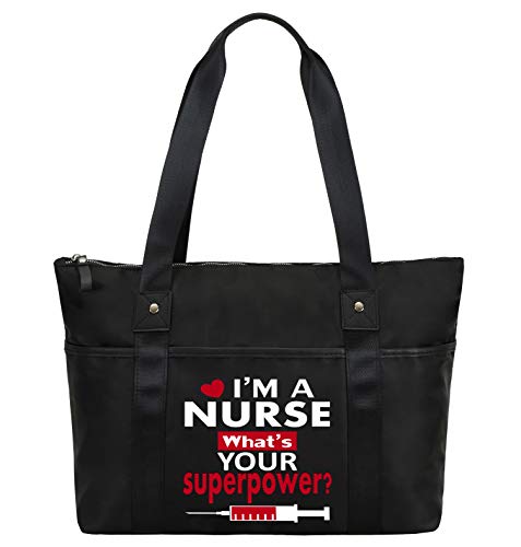 So'each Bolso de mano para mujer Nurse What's Your Super Power?, color Negro, talla Large