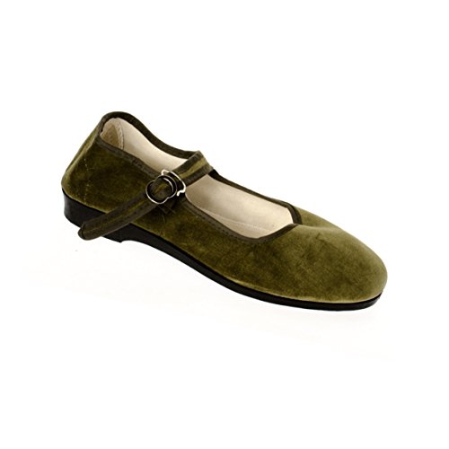 Sonnenscheinschuhe® China - Zapatos de terciopelo para traje tradicional chino, talla 35-42, color verde oliva, color Verde, talla 38 EU