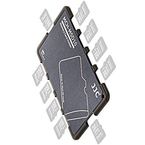Soporte para Tarjeta De Memoria | Extremadamente Compacto | Caja De Almacenamiento En Formato De Tarjeta De Crédito para 10 x MicroSD | Gris