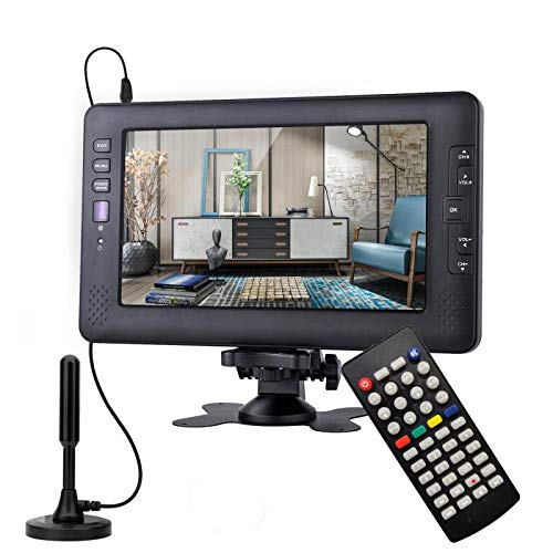 SOYAR (22.86cm) Televisor Digital DVB-T2 de 9 Pulgadas, TV portátil con batería Recargable, USB, Entrada de Auriculares, Control Remoto, Entrada AV., DC120V, Color Negro SOYAR (22.86cm) Televisor Digital DVB-T2 de 9 Pulgadas, TV portátil con batería Recargable, USB, Entrada de Auriculares, Control Remoto, Entrada AV., DC120V, Color Negro