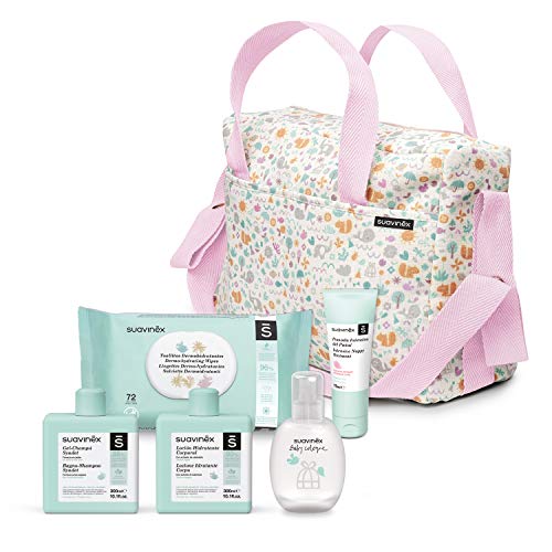 SUAVINEX Bolso de Cosmética Suavinex Gel-Champú Syndet 500Ml + Pomada Intensiva de Pañal 75Ml + Nueva Baby Cologne 100Ml + Toallitas Dermohidratantes 72Ud, 5 Productos, Rosa SUAVINEX Bolso de Cosmética Suavinex Gel-Champú Syndet 500Ml + Pomada Intensiva de Pañal 75Ml + Nueva Baby Cologne 100Ml + Toallitas Dermohidratantes 72Ud, 5 Productos, Rosa