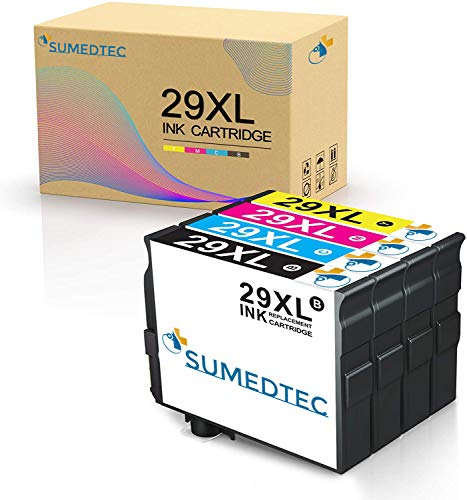 Sumedtec- 4X Cartucho de Tinta Compatible para Epson 29XL for Epson Expression Home XP-235 XP-245 XP-247 XP-330 XP-332 XP-335 XP-342 XP-345 XP-430 XP-432 XP-435 4-Paquete