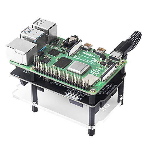 SUNFOUNDER Raspberry Pi UPS HAT Power Supply Module with Recharging Function 5V/3A Lithium Battery Power Pack Expansion Board for Pi 4B 3B+ 3/2B and 1 Model B+, Battery Not Included