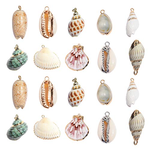 SUPVOX 20Pcs Shells Charms Set Starfish Shell Charms Shell Charm Pendant Necklace Bracelet Pendants Alloy Charms for Jewelry Making