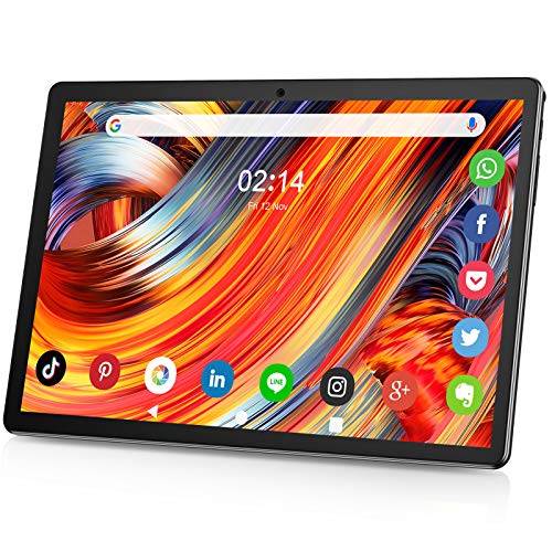 Tablet 10.1 Pulgadas Android 9.0 Tableta del teléfono 3G con 32 GB Ranura de Almacenamiento 2 Tarjeta SIM y la cámara de 5MP, WiFi, Bluetooth, GPS, de Cuatro núcleos, HD 10" Negro