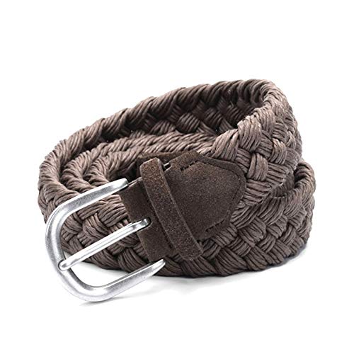 Tactfulw Piel de ante Cinturón trenzado con cuerda de la cera de punto de algodón de trama sin agujeros azules Cinturones trabajo hecho a mano Cinturones marrón