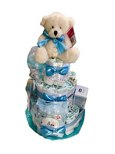 Tarta de pañales DODOT complementos CHICCO azul (Talla 2 (3-6 kg))