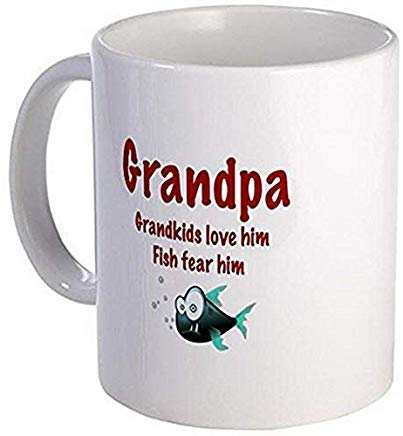 Taza de café – Grandpa – Fish Fear Him – S Where to Buy tazas de café, 325 ml, color blanco